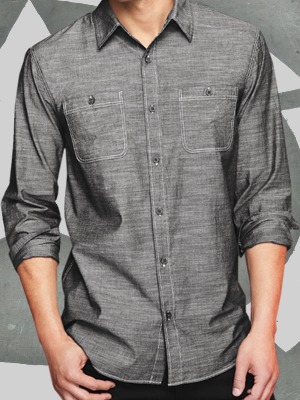 District Made® - Mens Long Sleeve Washed Woven Shirt