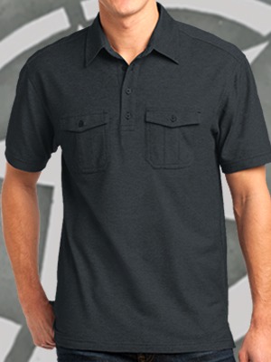 Port Authority® Oxford Pique Double Pocket Polo
