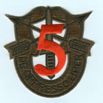 Special Forces Crest Patch with 5th Group Number (Subdued w/ Red)